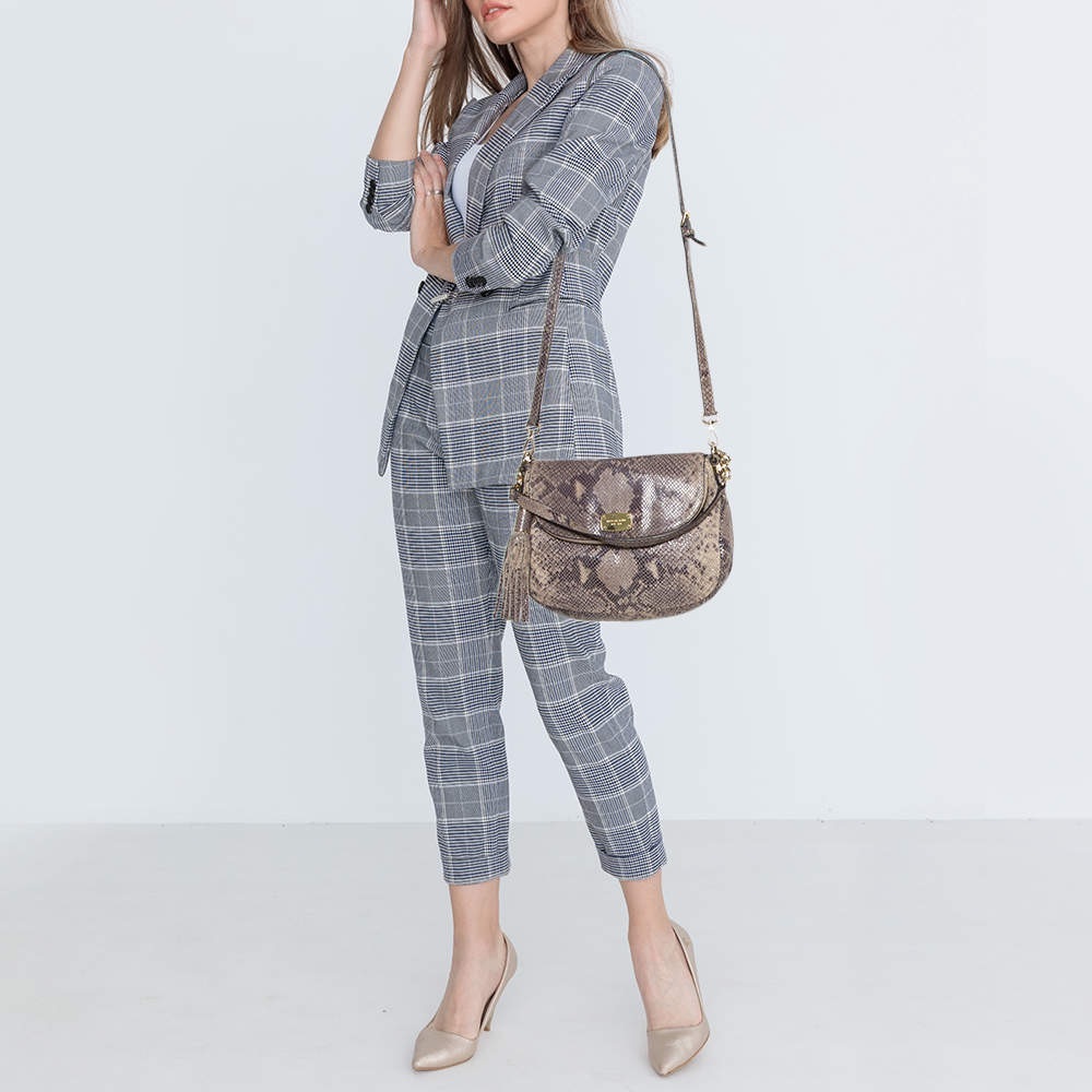 Michael Kors Grey Python Embossed Leather Crossbo… - image 7